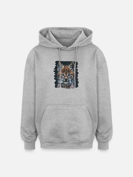 Lynx Luchse Luchs - Oversized Unisex Hoodie - heather grey