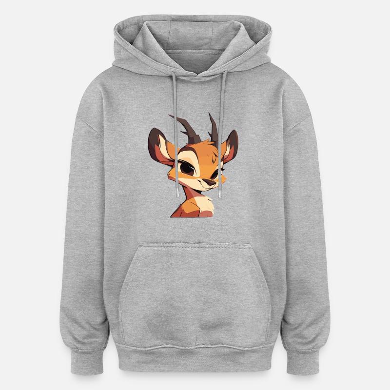 Antilope Antilope ouverte - Sweat à capuche oversize unisexe - gris chiné