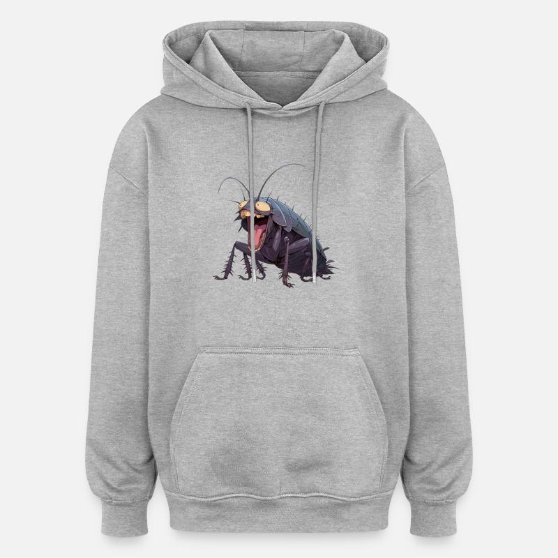 cafard, cafards, cafards - Sweat à capuche oversize unisexe - gris chiné