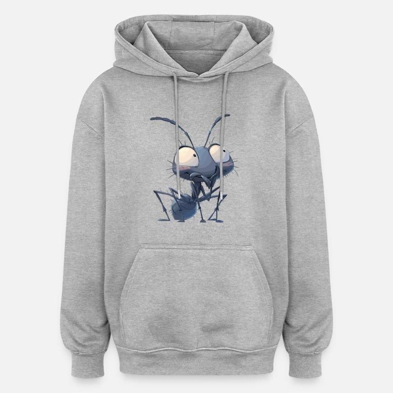 Fourmis fourmi - Sweat à capuche oversize unisexe - gris chiné