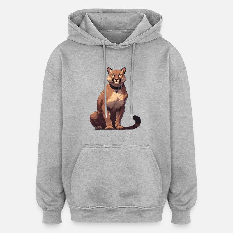 Cougar Mountain Lion Mountain Lion - Sweat à capuche oversize unisexe - gris chiné