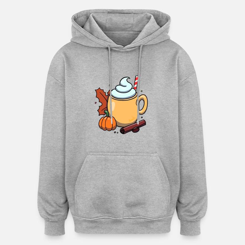 Épices de citrouille - Sweat à capuche oversize unisexe - gris chiné