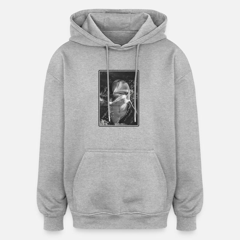 Dolphin Delfine Delfin - Oversized Unisex Hoodie - Grau meliert