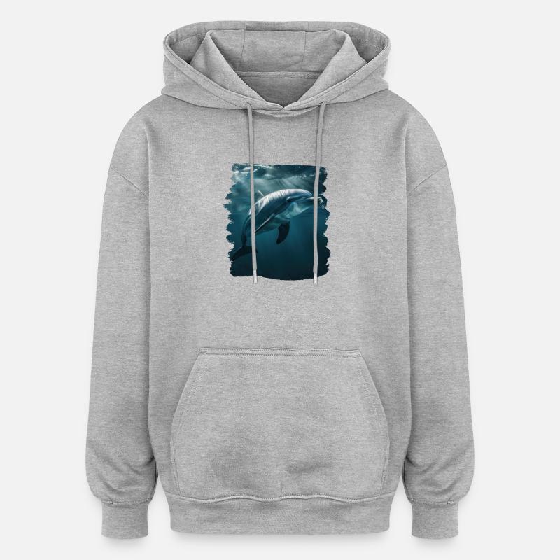 Dolphin Dolphins Dolphin - Oversized Unisex Hoodie - heather grey