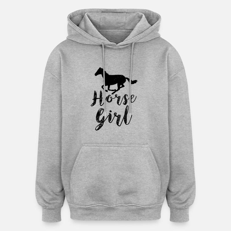 Fille de cheval - Sweat à capuche oversize unisexe - gris chiné