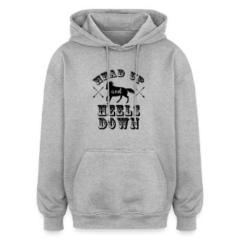 Lustiger Pferdespruch - Oversized Unisex Hoodie - Grau meliert - Vorne - Noah (186cm)