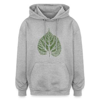 Linden leaf / Linden leaf - Oversized Unisex Hoodie - heather grey - Front - Noah (186cm)
