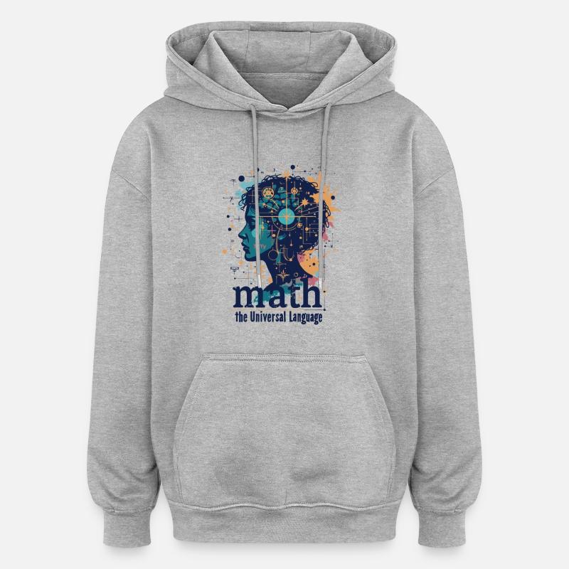 MATHÉMATIQUES - Sweat à capuche oversize unisexe - gris chiné
