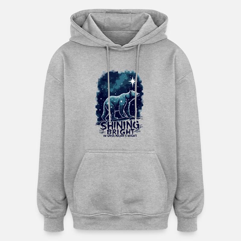 GRANDE OURSE - Sweat à capuche oversize unisexe - gris chiné