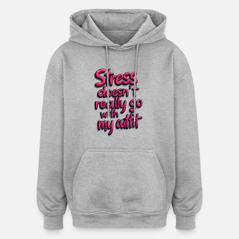 COMPLET - Sweat à capuche oversize unisexe - gris chiné