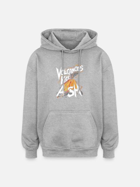 Volcano – Ash, Lava and Fire - Oversized Unisex Hoodie - heather grey