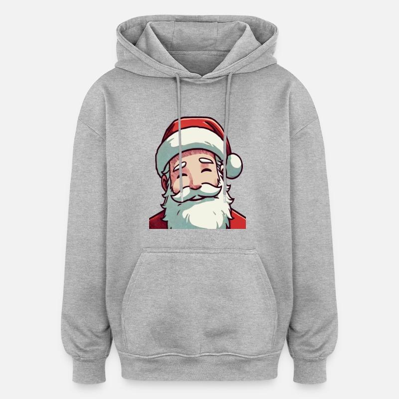 Père Noël - Sweat à capuche oversize unisexe - gris chiné