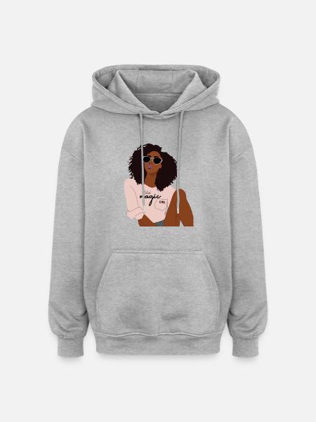 Schwarzes Mädchen Black Girl - Oversized Unisex Hoodie - heather grey