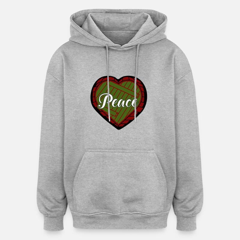 FRIEDE - Oversized Unisex Hoodie - Grau meliert