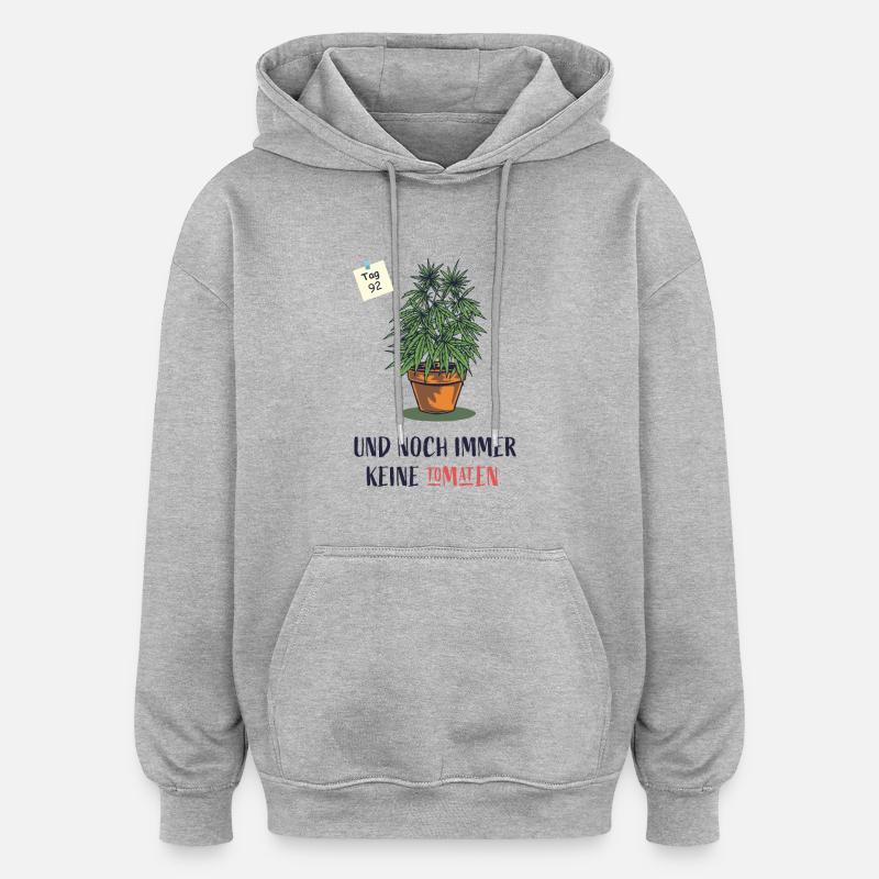 Cannabis - Sweat à capuche oversize unisexe - gris chiné