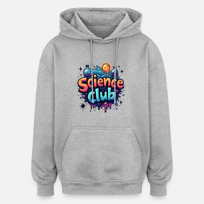 CLUB DE SCIENCES - Sweat à capuche oversize unisexe - gris chiné