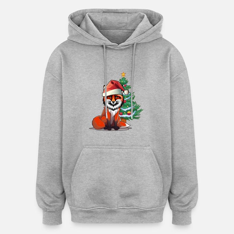 Nikolaus Fuchs Cadeaux de Noël - Sweat à capuche oversize unisexe - gris chiné