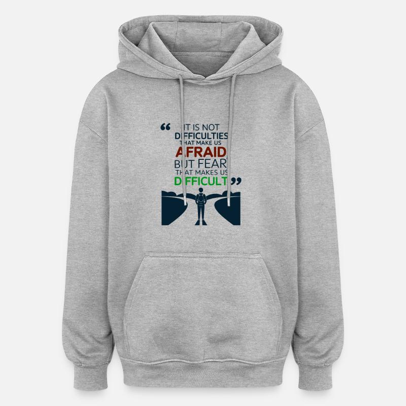VIE - Sweat à capuche oversize unisexe - gris chiné