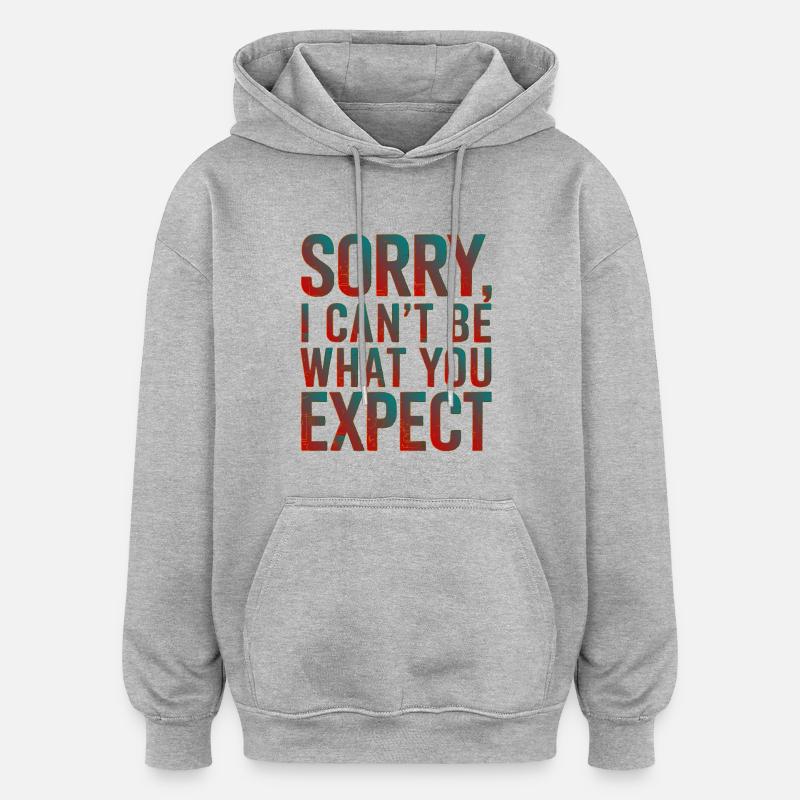 WAS SIE ERWARTEN - Oversized Unisex Hoodie - Grau meliert