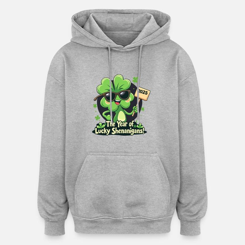 L’ANNÉE DE LA CHANCE - Sweat à capuche oversize unisexe - gris chiné