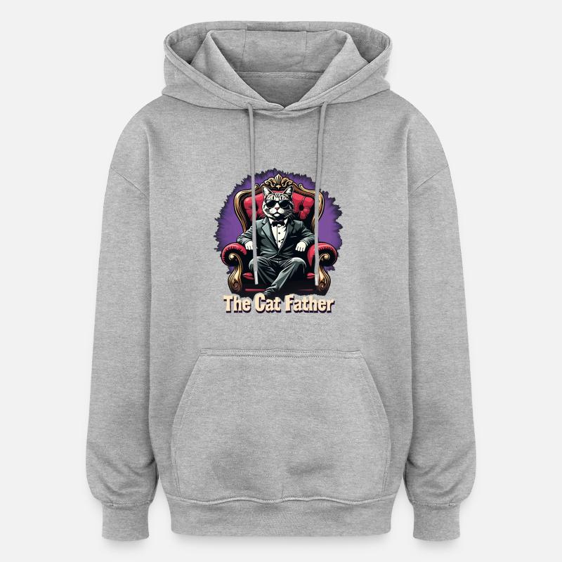 MÈRE - Sweat à capuche oversize unisexe - gris chiné