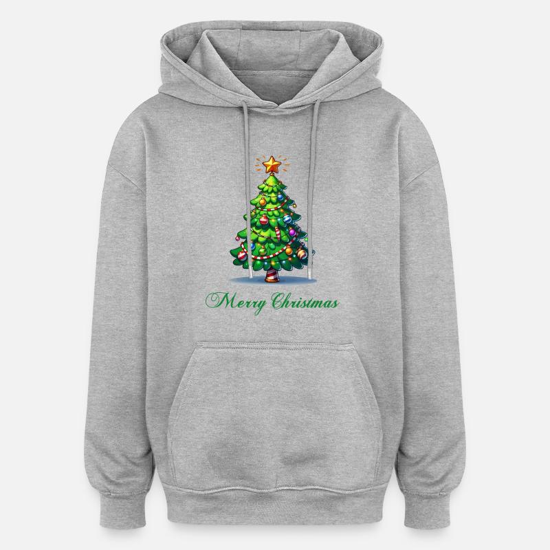 sapin - Sweat à capuche oversize unisexe - gris chiné