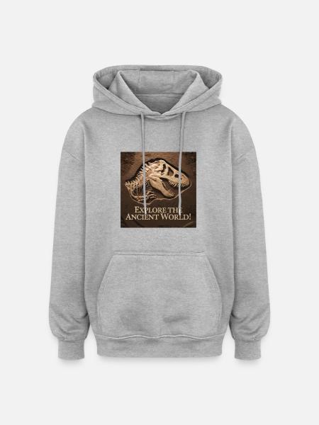 EXPLOREZ LE MONDE ANTIQUE - Sweat à capuche oversize unisexe - gris chiné