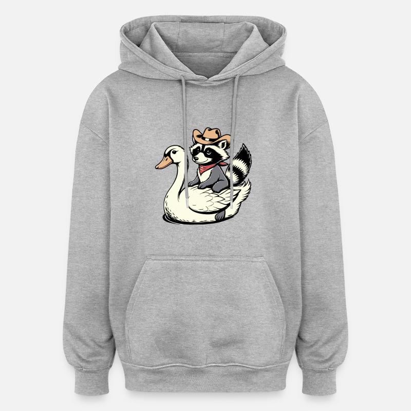 COW-BOY MIGNON - Sweat à capuche oversize unisexe - gris chiné