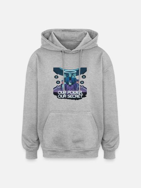 OUR POWER, OUR SECRET - Oversized Unisex Hoodie - heather grey