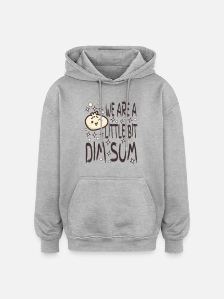 Ein bisschen Dim Sum - Oversized Unisex Hoodie - Grau meliert