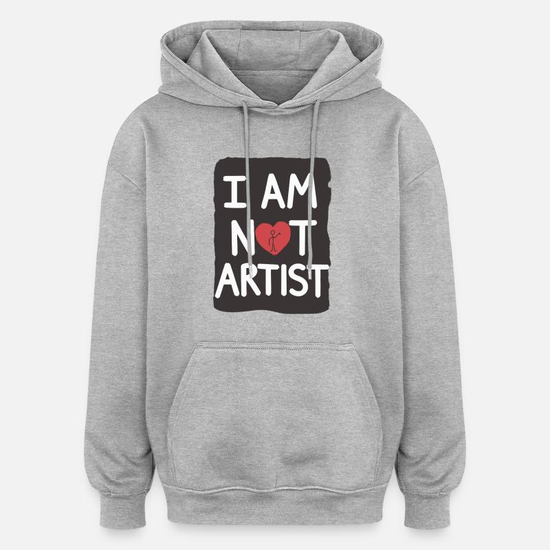 KUNST-STATEMENT - Oversized Unisex Hoodie - Grau meliert