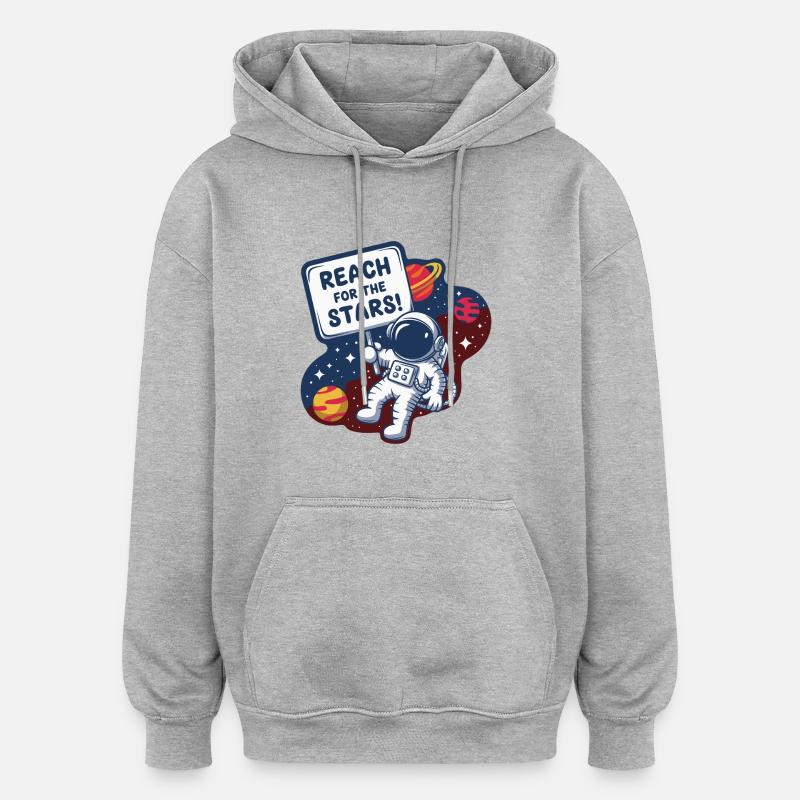VISEZ LES ÉTOILES - Sweat à capuche oversize unisexe - gris chiné