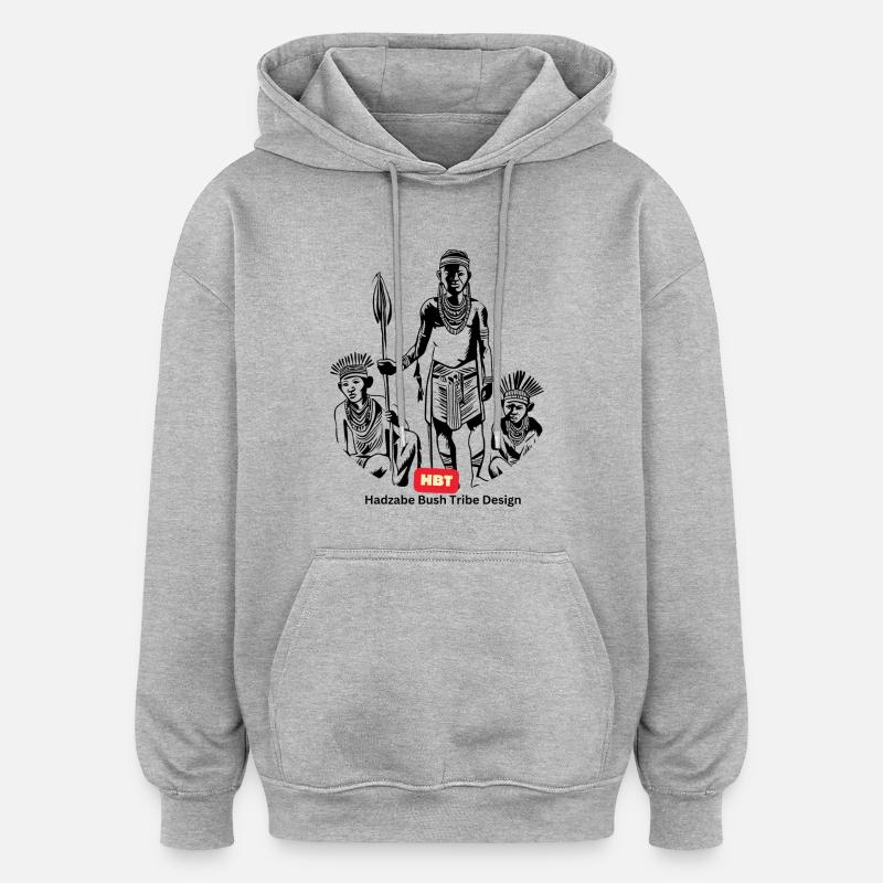 HBT 74 - Sweat à capuche oversize unisexe - gris chiné