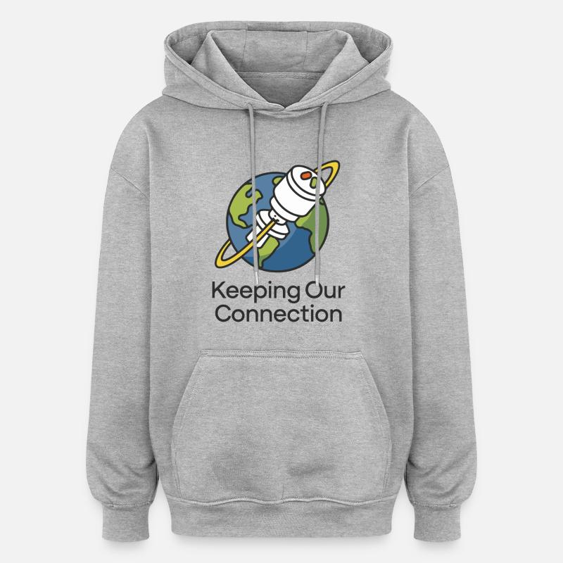 GARDER LE LIEN - Sweat à capuche oversize unisexe - gris chiné