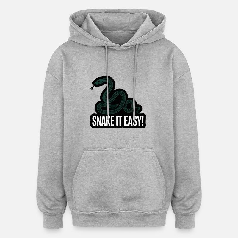 SCHLANGE ES EINFACH - Oversized Unisex Hoodie - Grau meliert