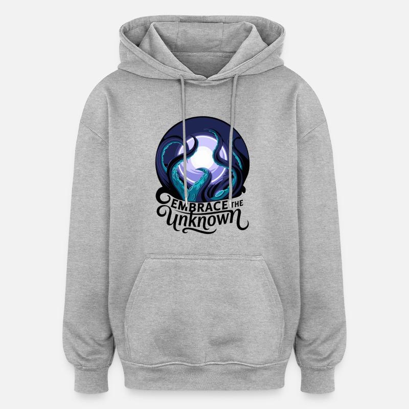 UMARME DAS UNBEKANNTE - Oversized Unisex Hoodie - Grau meliert