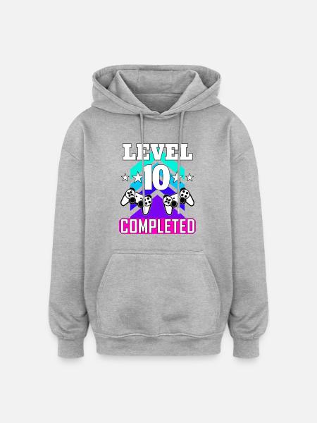 10 Birthday - Oversized Unisex Hoodie - heather grey