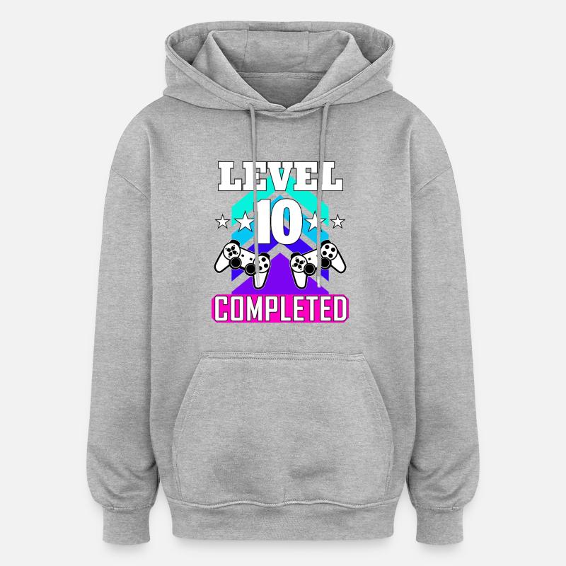 10 Anniversaire - Sweat à capuche oversize unisexe - gris chiné