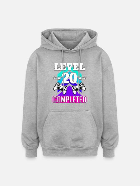 20th Birthday - Oversized Unisex Hoodie - heather grey