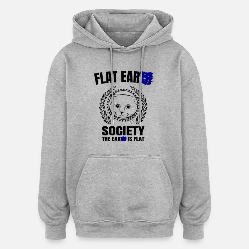 ears is flat2 Zeichenfläche 1 - Oversized Unisex Hoodie - Grau meliert