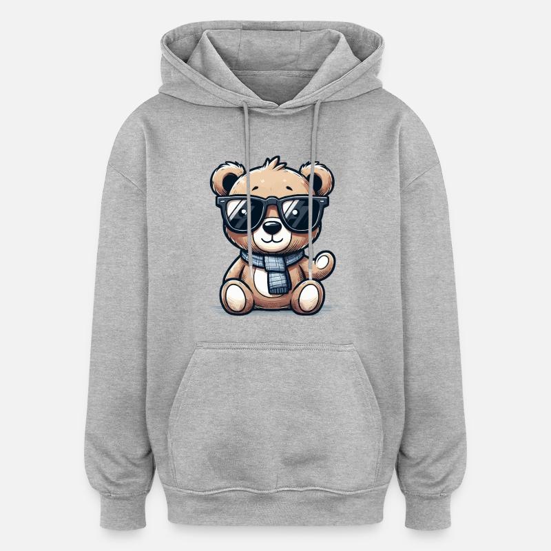 teddybär sonnenbrille - Oversized Unisex Hoodie - Grau meliert