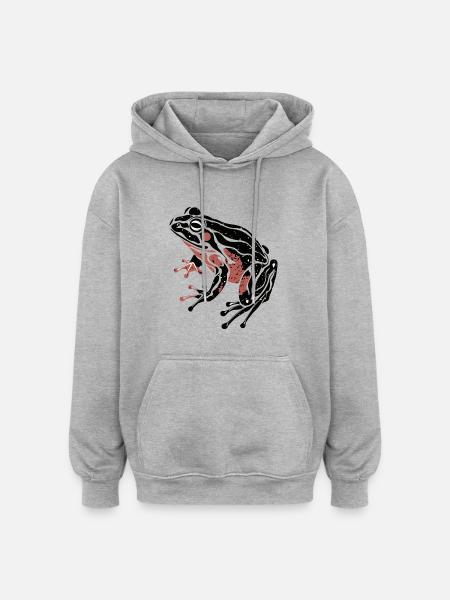 FROG - Oversized Unisex Hoodie - heather grey