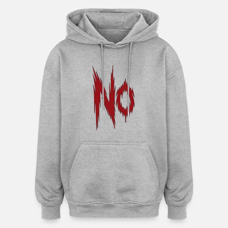 REFUSER - Sweat à capuche oversize unisexe - gris chiné