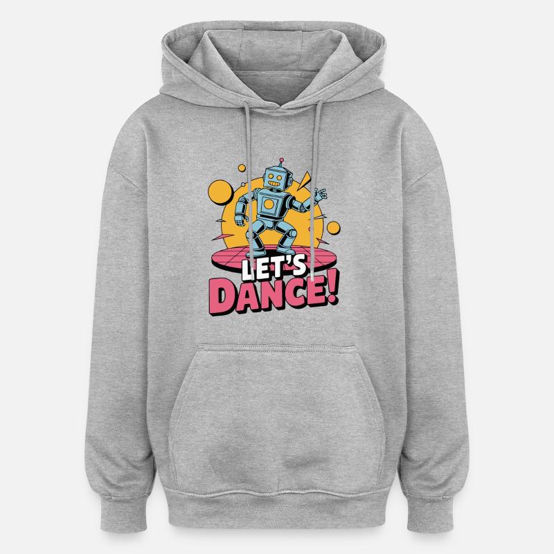 ROBOT, DANSONS - Sweat à capuche oversize unisexe - gris chiné