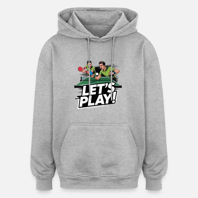 PING-PONG - Sweat à capuche oversize unisexe - gris chiné