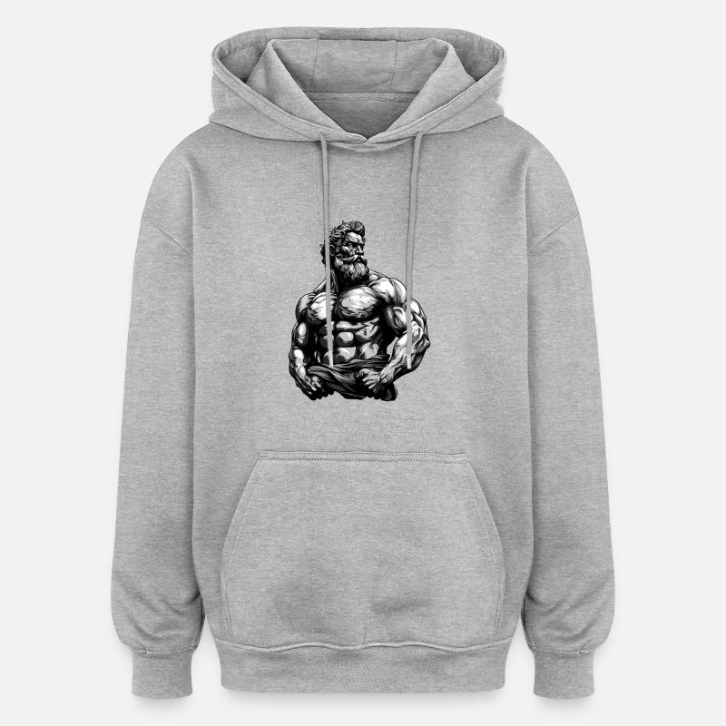 Bodybuilders Muscles Musculation - Sweat à capuche oversize unisexe - gris chiné