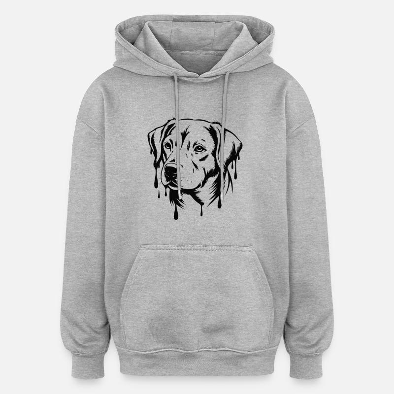 UN CHIEN - Sweat à capuche oversize unisexe - gris chiné