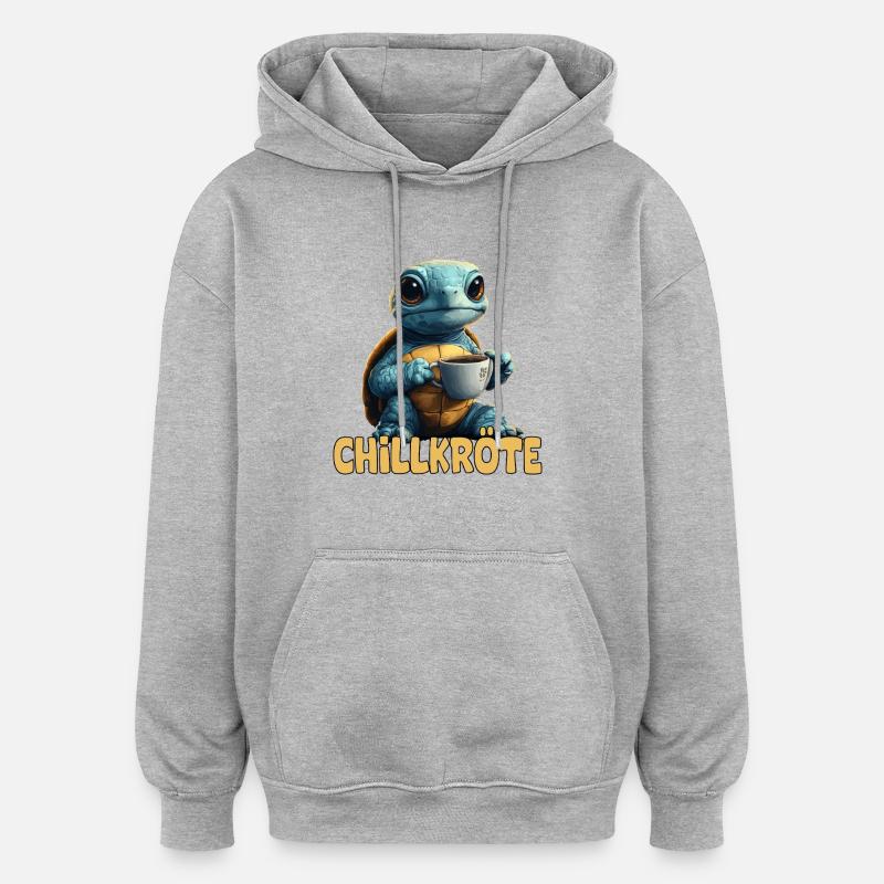 Chill Toad Pun Turtle - Oversized Unisex Hoodie - heather grey