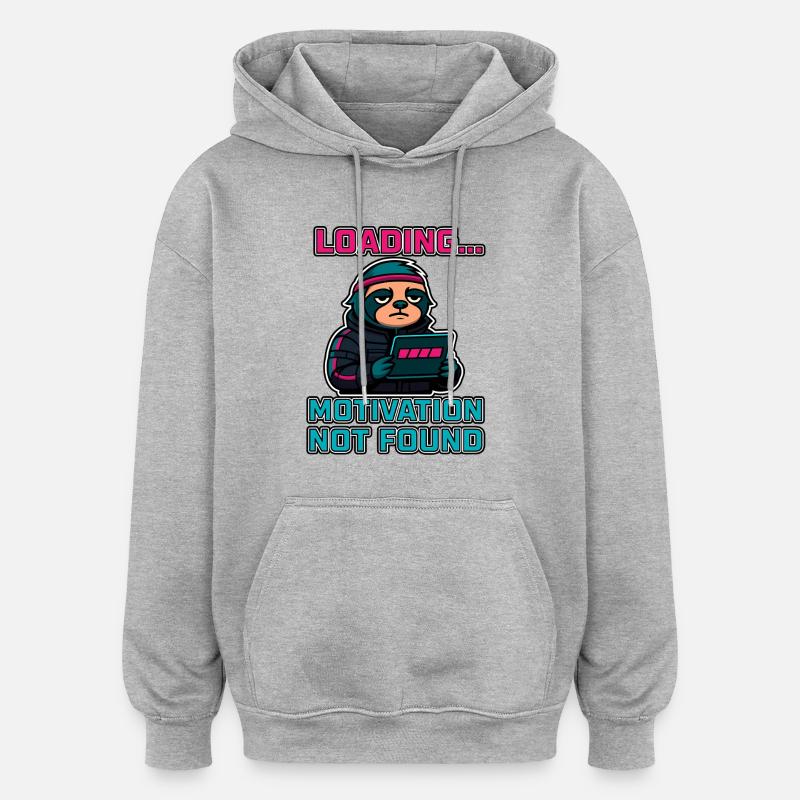 Loading... Motivation Not Found - Oversized Unisex Hoodie - heather grey