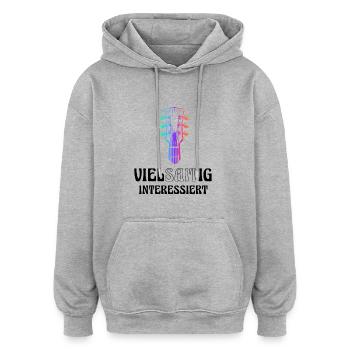 Gitarre vielsaitig interessiert - Oversized Unisex Hoodie - Grau meliert - Vorne - Noah (186cm)
